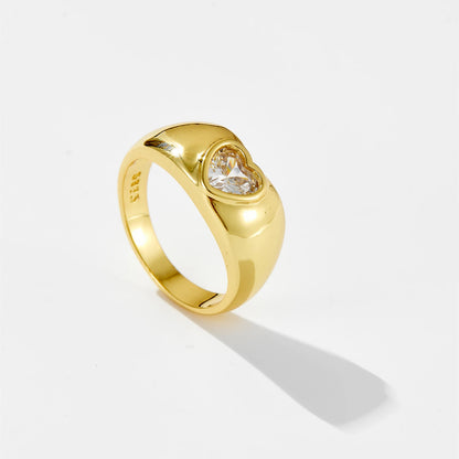 DPLAOPA 925 Sterling Silver Gold Thick Band Big CZ Zircon Size Ring Women Luxury Fine Jewelry 2023 Fine Jewelry Crystal