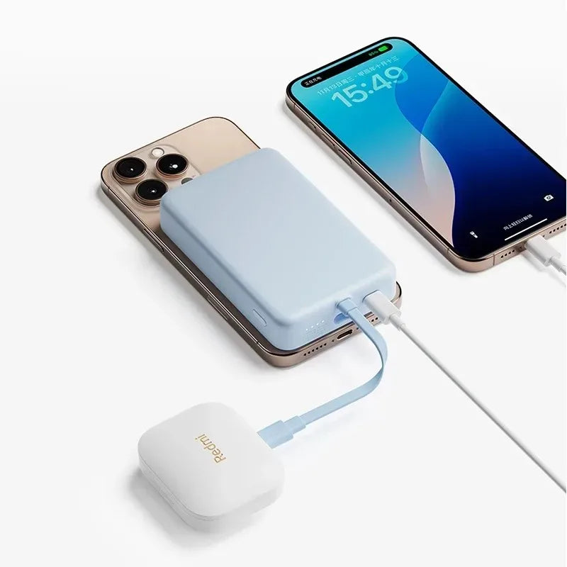 Xiaomi 10000mAh Magnetic Portable External Battery Power Bank 33W Fast Charging Built-in USB-C Cable for iPhone Smartphones