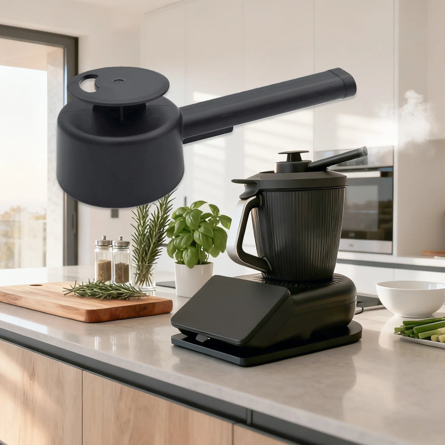 Steam Diverter Compatible with Thermomix TM7 – 360° Rotating Steam Deflector with, Kitchen Cabinet Protection