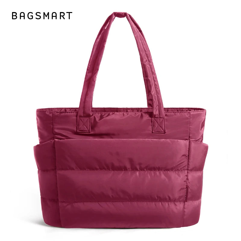 BAGSMART Tote Bag Large Capcity Women's Bags Puffer Padded Handbag For College School Portable Commuting Leisure Travel Pouch