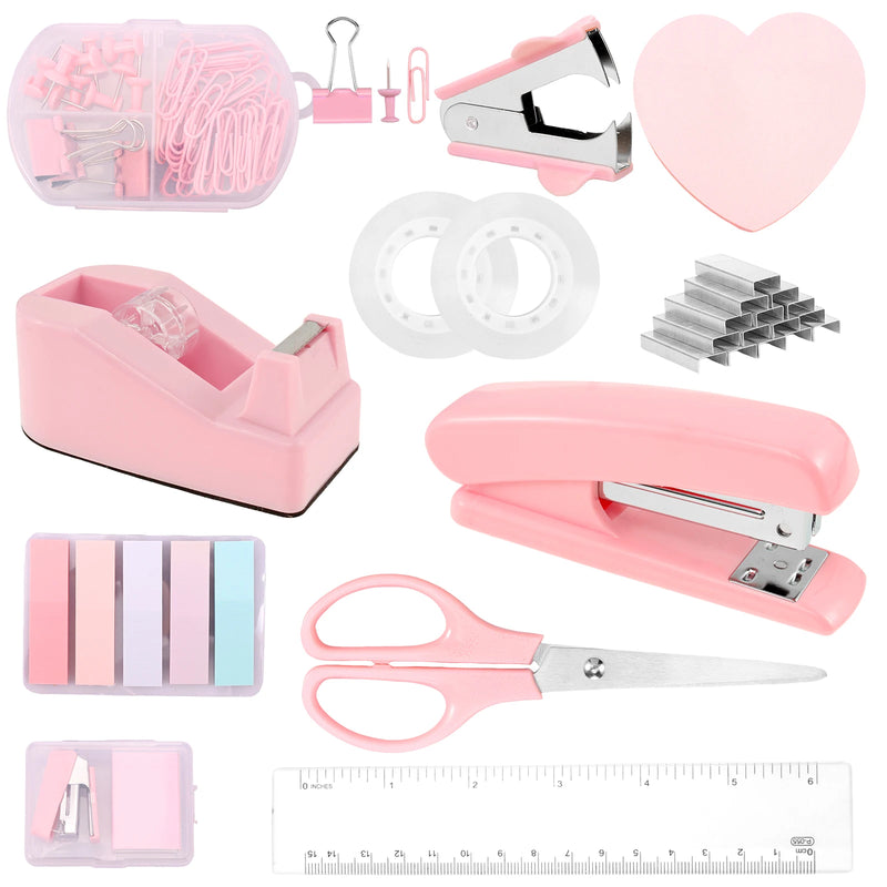 Office Supplies Set Desk Accessories Stapler Set Staple Driver Tape Holder Ruler Labels Office Scissors For Students Office Use
