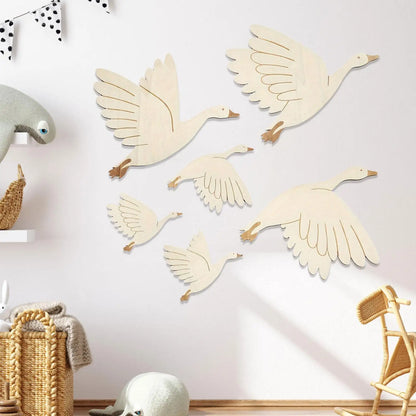Wooden Flying Birds Wall Art Hanging Home Decoration for Living Room Dining Room Modern House Decor