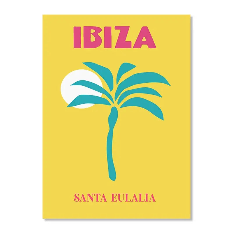 Mykonos Ibiza Miami Bondi Amalfi St.tropez Colourful Canvas Painting Travel Print Abstract Poster Murals Nordic Wall Art Decor
