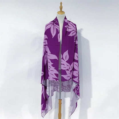 New Arrival Rayon Cotton Hawaiian Sarong Pareo Beach Wrap With Attractive Leaf Print for Women Trendy Versatile Bikini Cover-up