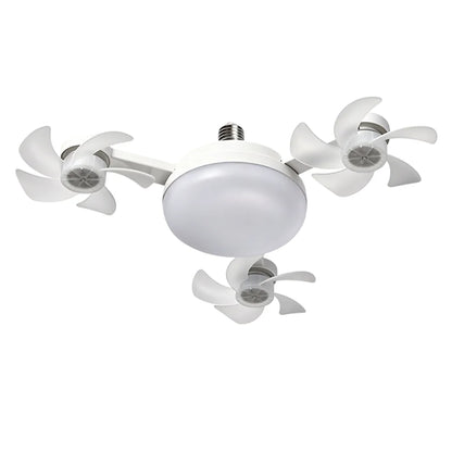E27 Screw in Ceiling Fan with Remote Control Socket Fan Light Drone Fan Dimmable 3Color Temperatures for Bedroom Kitchen Garage
