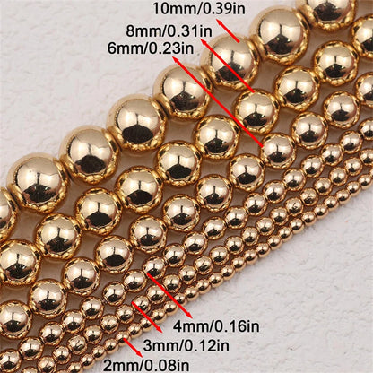 BTFBES 2-10mm Silver Color Round Beads Natural Stone Hematite Gem Non-magnetic Loose Ball For Jewelry Bracelet Necklace DIY 15''