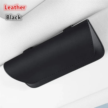 Car Glasses Case Organizer Storage Car Eyeglass Case Glasses Box For Car Sun Visor Organizer Sunglasses Leather Glasses Case