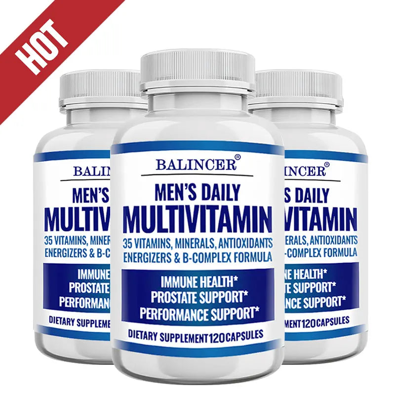 Men's Multivitamin - Contains vitamins B12, B6, zinc and selenium to support coordination, heart, immunity and prostate health