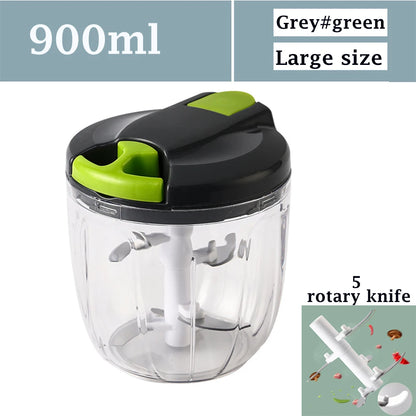 520ml/900ml Manual Food Processor Vegetable Chopper Hand Pull Mincer Blender Mixer For Garlic Fruits Nuts Onions Peppers Chopper