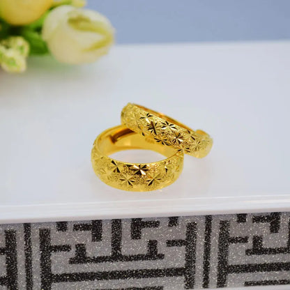 Fashion 14K Gold Ring for Men Women Wedding Engagement Fine Jewelry Luxury Gypsophila Ring Not Fade Fine Jewelry Gifts
