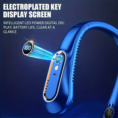 2025 New Best Sellers Wearable Neck Fan Portable Air Conditioner Bladeless Neck Fan Air Cooler 5 Gears and LED Display Screen