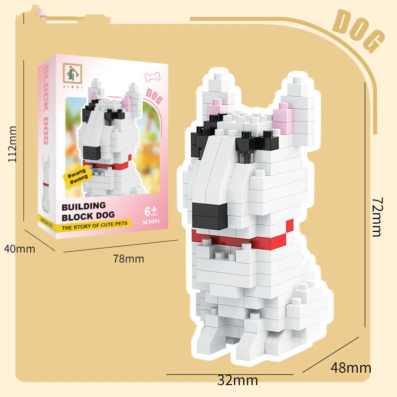 New Pet Teddy Husky Dog And Cat Toy Small Particle Building Blocks Puzzle Assembled Children's Toys