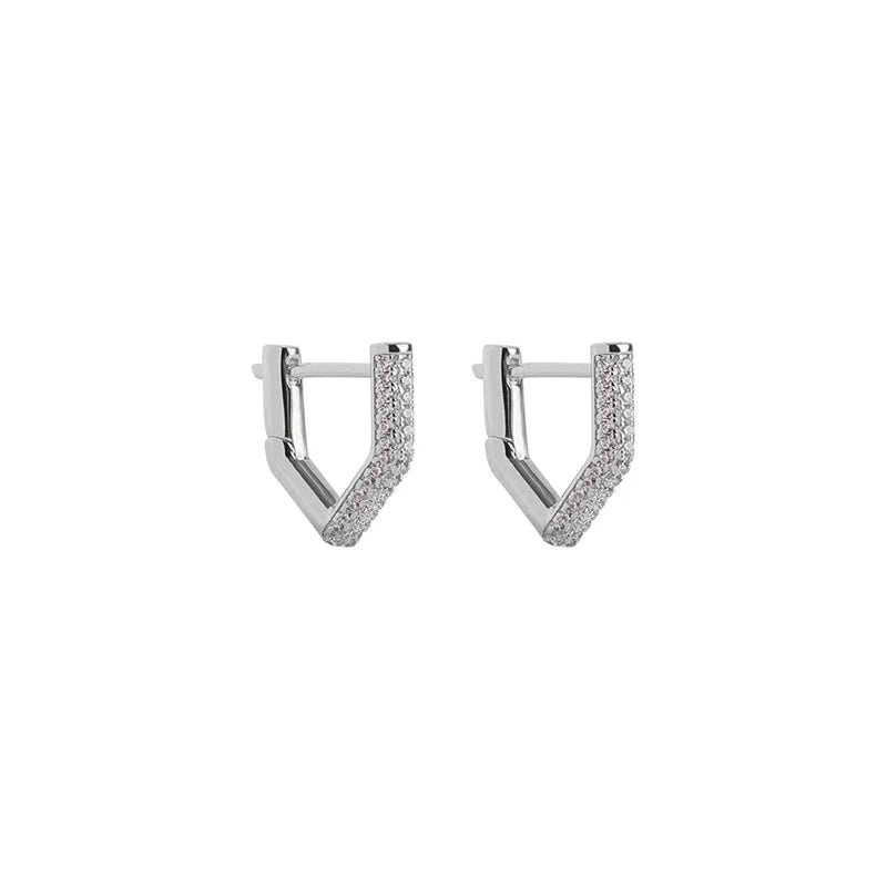 TIANDE Gold Color Classic Punk Hoop Earrings for Women Zircon Smooth Piercing Huggies Earrings 2024 Fashion Jewelry