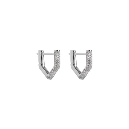TIANDE Gold Color Classic Punk Hoop Earrings for Women Zircon Smooth Piercing Huggies Earrings 2024 Fashion Jewelry