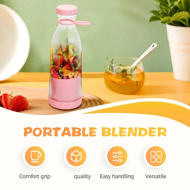 Portable Blender, Portable Cordless Juicer Fruit Juicers for Smoothies Bottle, 420ml Smoothie Blenders-A09G