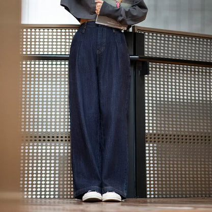 Maden Women's Vintage Denim Jeans Spring and Fall High Waist Loose Straight Pants Female Cotton Baggy Jeans Streetwear Trousers