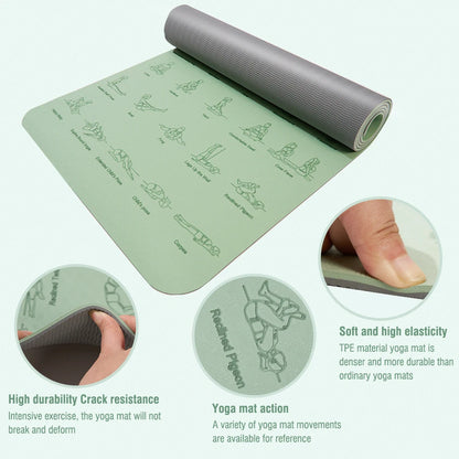 TPE Yoga Mat 183cm*57cm Eco-friendly Non-Slip Sports Fitness Mat For Exercise Yoga And Pilates Gymnastics Mat Fitness Equipment
