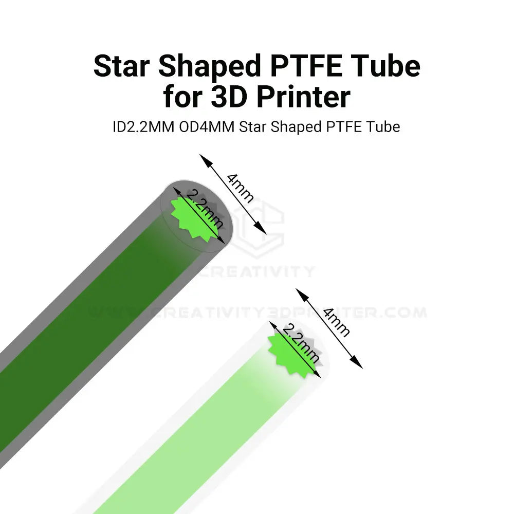 Creativity 3D Printer Parts Low-Resistance Star Shaped PTFE Tube Ultra-Smooth Flow Heat-Resistant Durability for Lab X1P1 A1 AMS