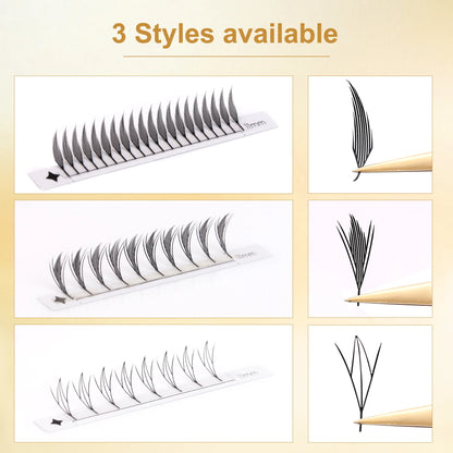 Comic Spire Eyelash Extension Natural Lightweight Cashmere Manga False Eyelash Premade Fans Feather Anime Lashes for Makeup Tool