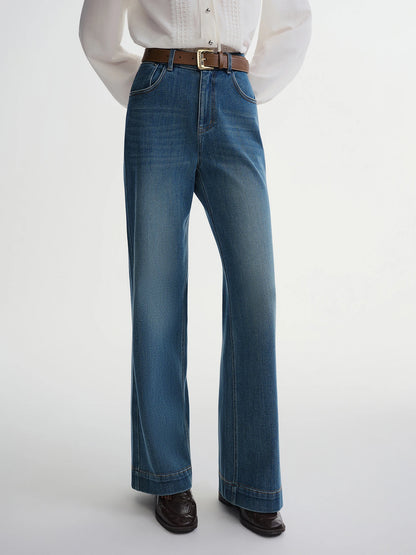 DUSHU Plus Size Women's Perfect Stretch High Waist Straight Leg Jeans Autumn Winter 2025 New Casual Comfort Trousers Pants