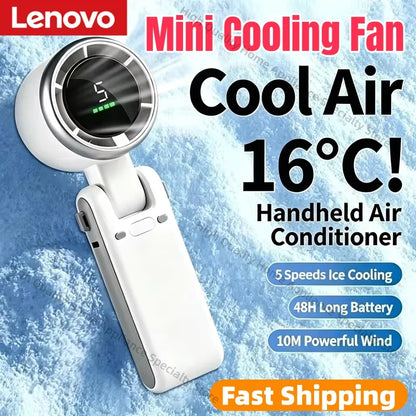 Lenovo 5-speed 3600mAh Rechargeable 3-in-1 Fan Lithium Battery USB Charging Travel Mini Fan For Travel Outdoor Activities 2026