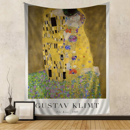 Gustav Klimt Flower Garden Sunflowers Cartoon Tapestry Art Science Fiction Room Home Decor Art Home Decor