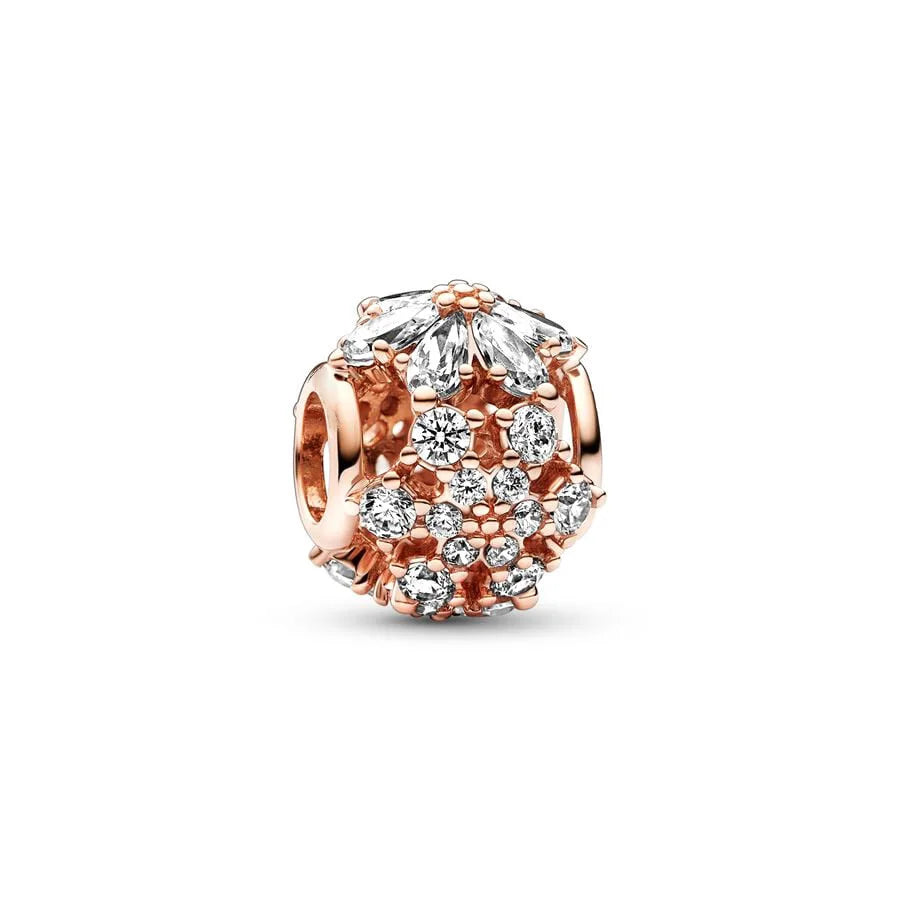 Rose Gold Plated Charms for Bracelet DIY Jewelry Making Heart Flower Strawberry Butterfly Paw Print CZ Pendant Beads Women Gift