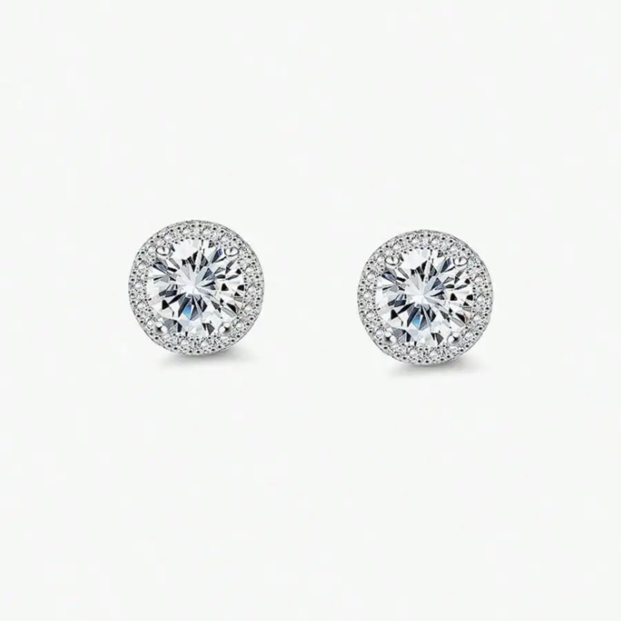 4-Piece Fashionable Micro-Inlaid Cubic Zirconia Women'S Stud Earrings, Gift For Festival