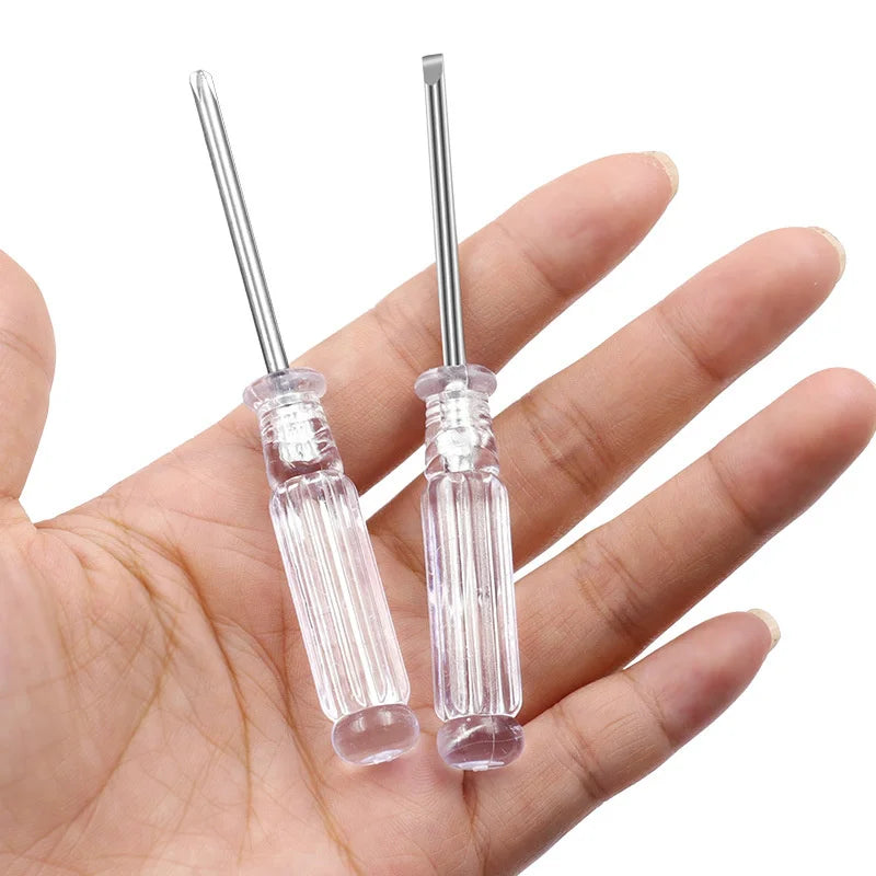 3mm Mini Transparent Cross Screwdriver Phillips Slotted Screw Driver Small Manual Precision Home Appliances Repair Tool DIY Home