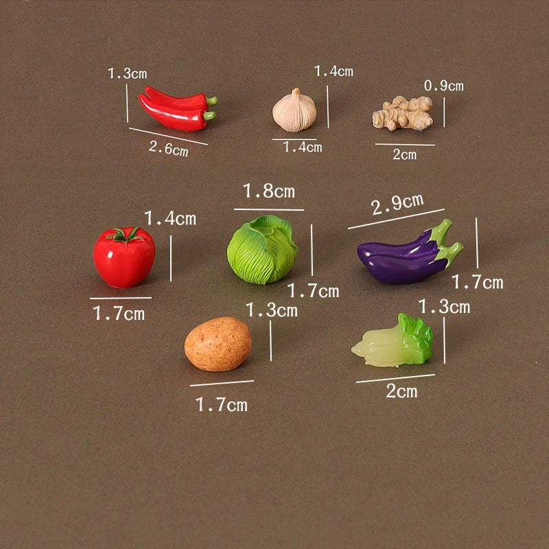 8Pcs/set 1/12 Dollhouse Miniature Vegetables Model Kitchen Food Accessories For Dolls House Decoration Kids Pretend Play Toys