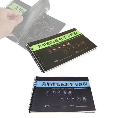 Nail Art Practice Template Learning Paper Book Sticker Lines Drawing Accessoires Training Cards Exercise Books for Beginner