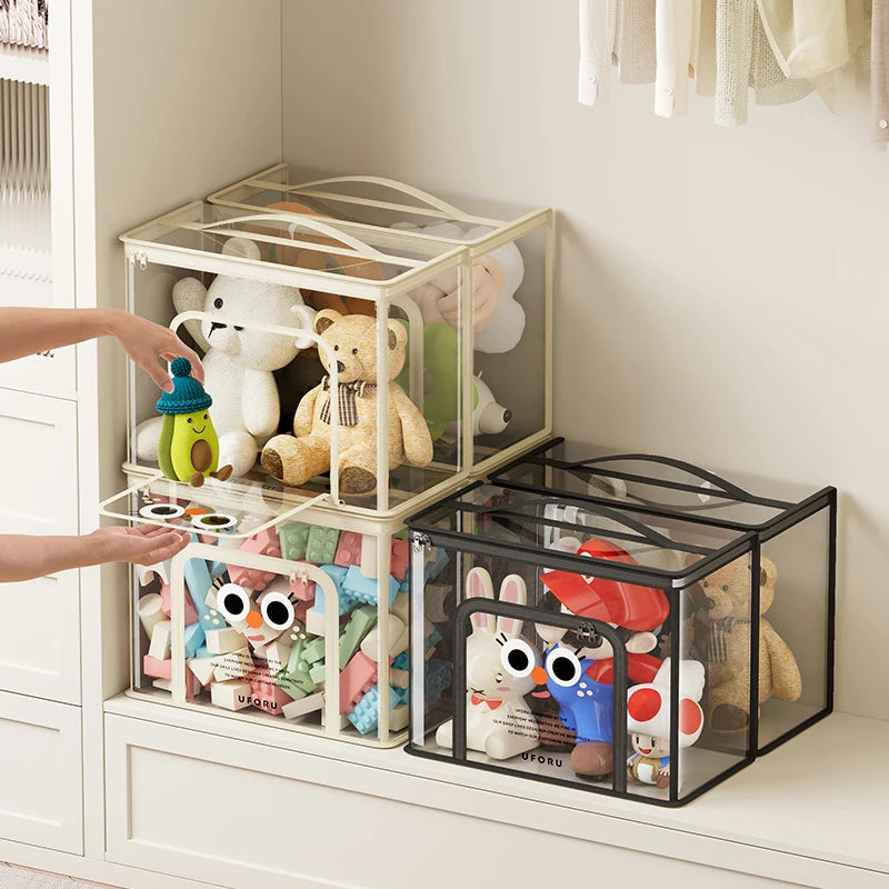 UFORU Toy storage bag large capacity basket home living room high appearance level baby wooden box finishing box artifact