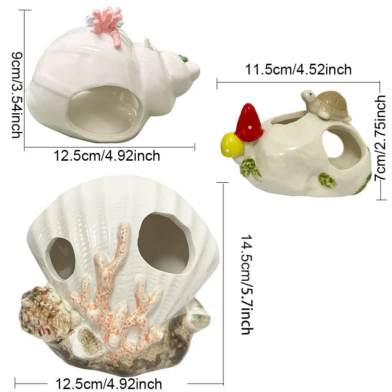 Ceramic aquarium ornament, designed for fish to rest on, adding a touch of nature to your aquarium
