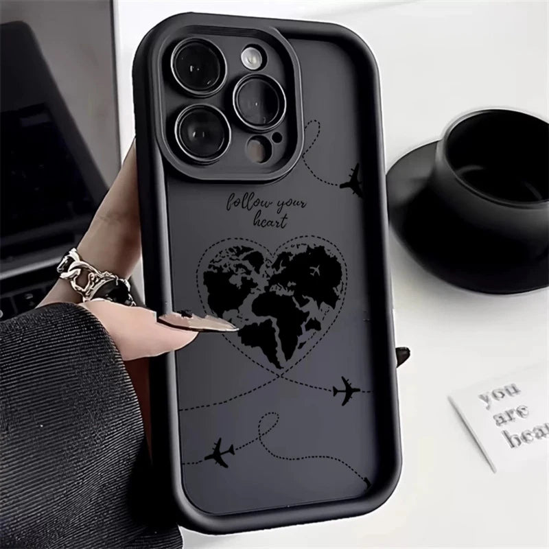 Travel-nspired Airplane Route Desian Case For Xiaomi Mi 11 Lite 5G 4G 14T 14 13T 13 12T 12 Poco X6 X5 X3 F5 F6 M6 Pro Soft Cover