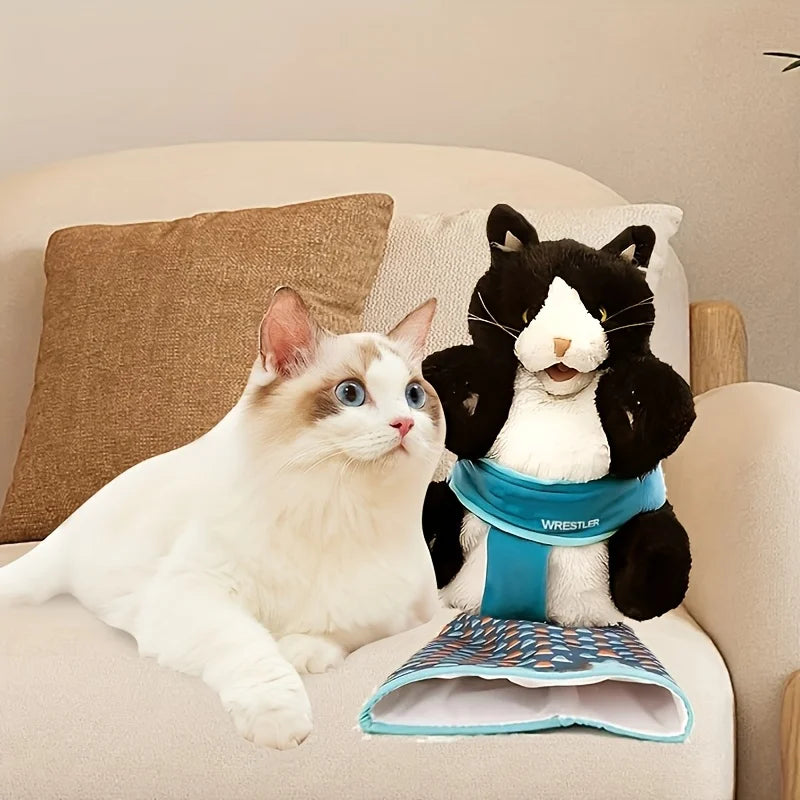 Interactive Cat Wrestling Puppet Toy with Poseable Limbs, Plush Stuffed Animal for Indoor Play ,Durable & Safe cat toys dog toy