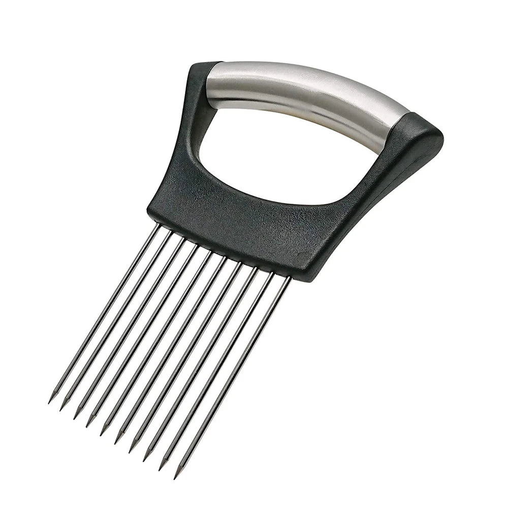 Onion Holder Slicer Cutter - Stainless Steel Vegetable Chopper for Tomato Potato Avocado Eggs Fruit Lemon Meat Kitchen Tool