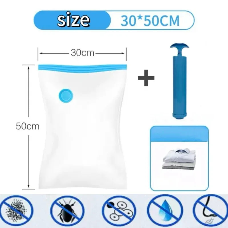 Vacuum Storage Bags,for Bedding,Pillows,Towel,Clothes Space Saver Travel Storage Bag,With Hand Pump,Vacuum Bag Package