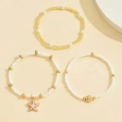 Cute Starfish Shell Rice Bead Multilayer Anklets For Women Foot Chain Ankle Bracelet Beach Jewelry Summer Accessories