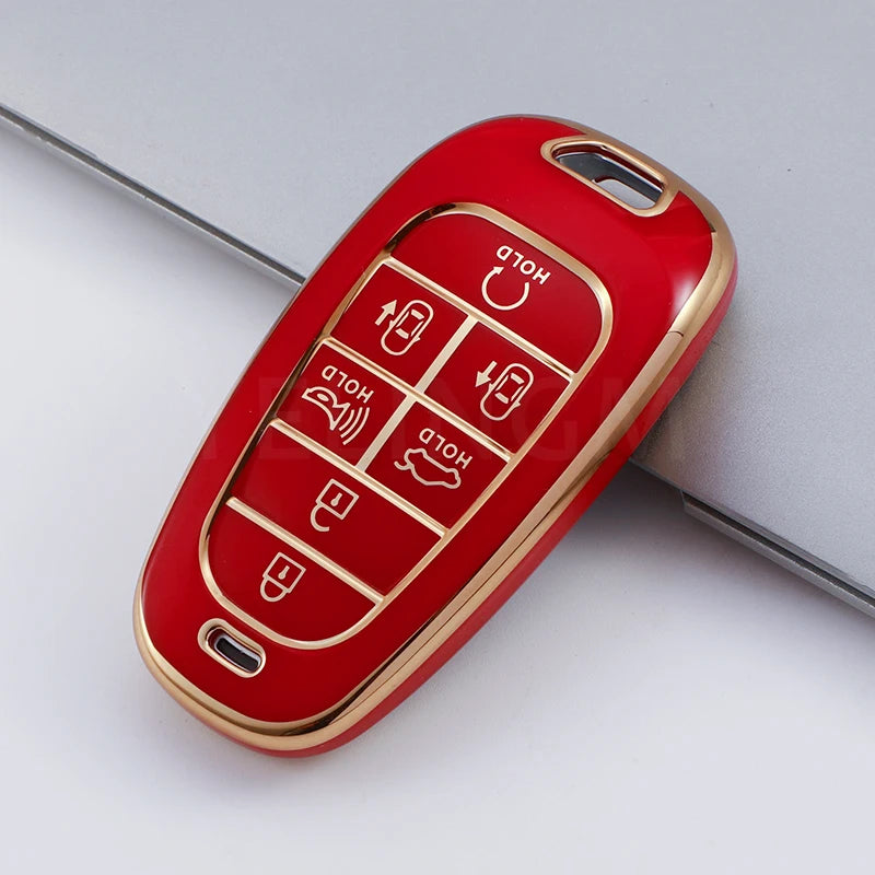 7 Buttons TPU Car Key Case Cover for Hyundai Santa Fe Tucson 2022 Ioniq 5 Atos Prime Solaris 2021 for 2023 Hyundai Palisade