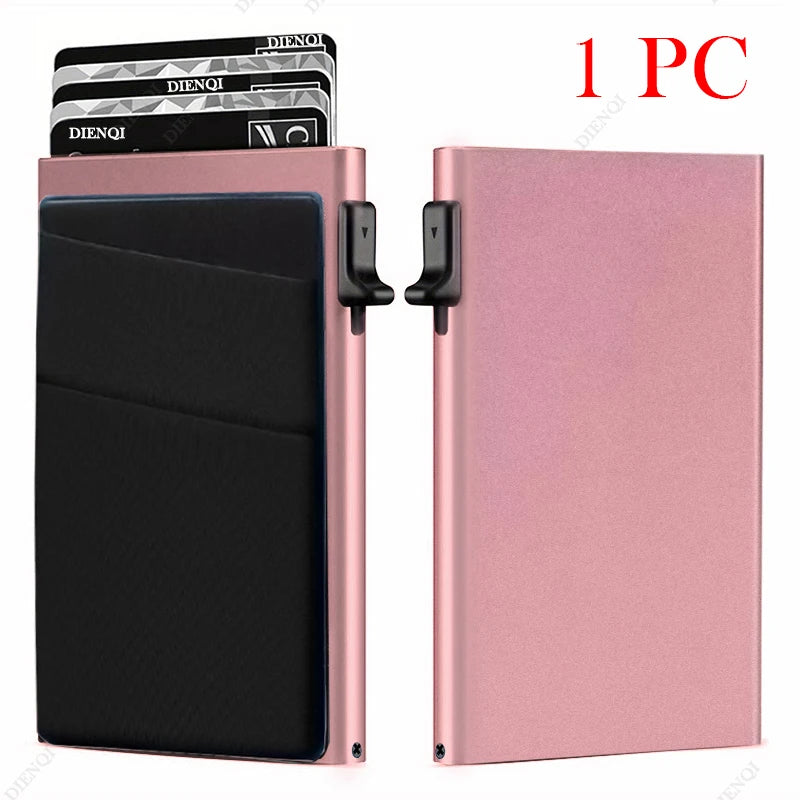 Rfid Credit Card Holder Men Thin Slim Mini Minimalist Wallets Luxury Metal Bank ID Cardholer Case Wallet for Men Choice Purses