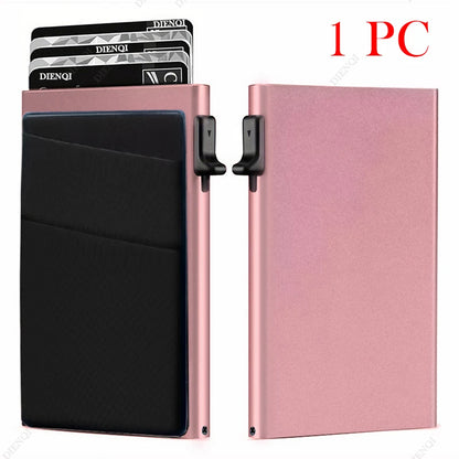 Rfid Credit Card Holder Men Thin Slim Mini Minimalist Wallets Luxury Metal Bank ID Cardholer Case Wallet for Men Choice Purses