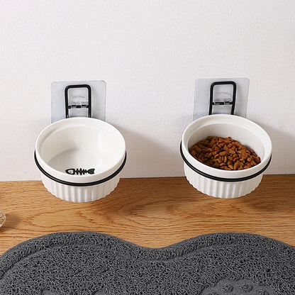 Wall-Mounted Ceramic Cat Dog Bowls Pet Cat Puppy Feeding Product Food Water Bowl For Cat Dog Pet Supplies