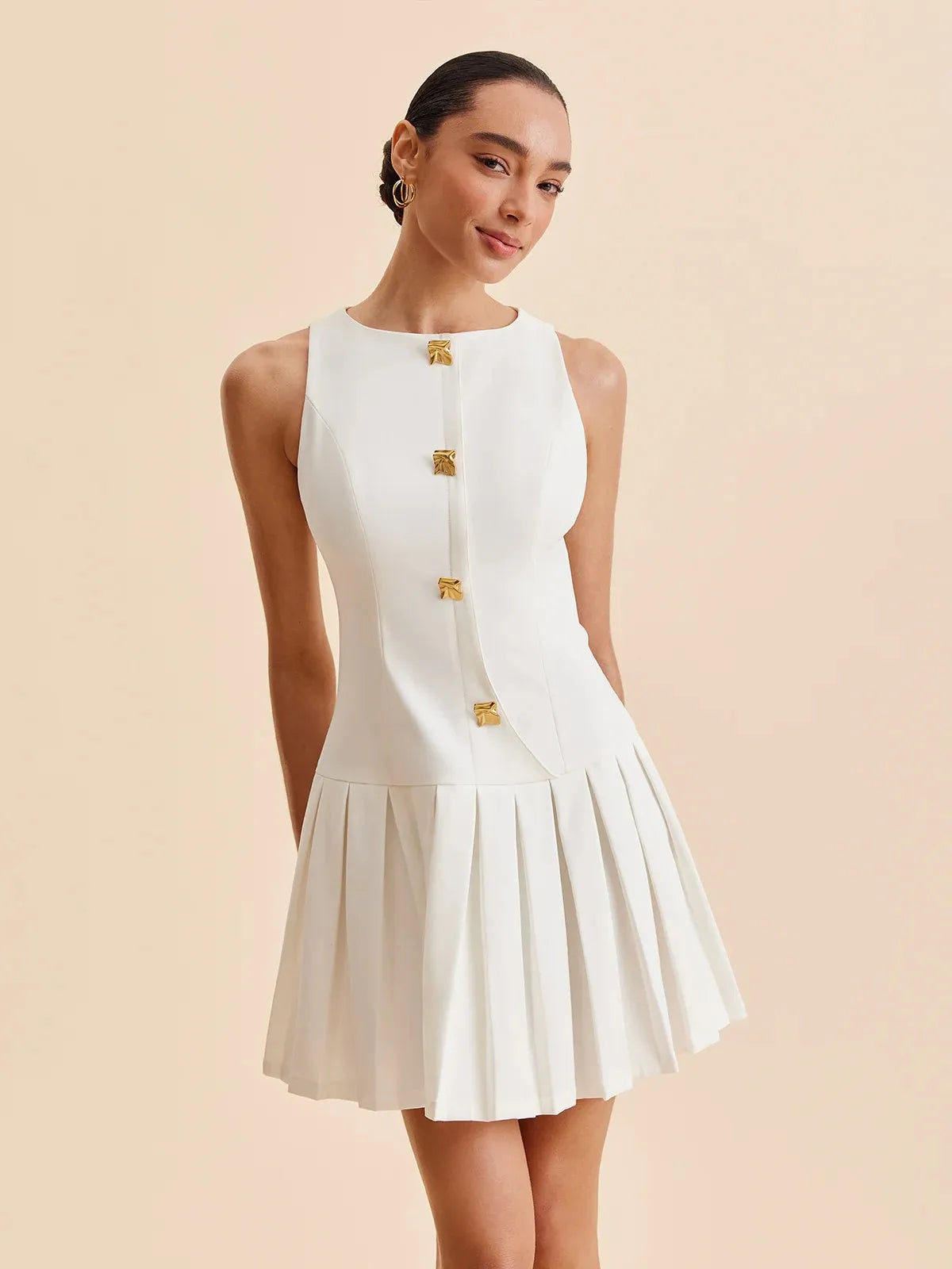 Summer Slim White Women Dress 2025 Bodycon O-Neck Sleeveless Mini Dresses Elegant Classic Solid Female Dress Streetwear