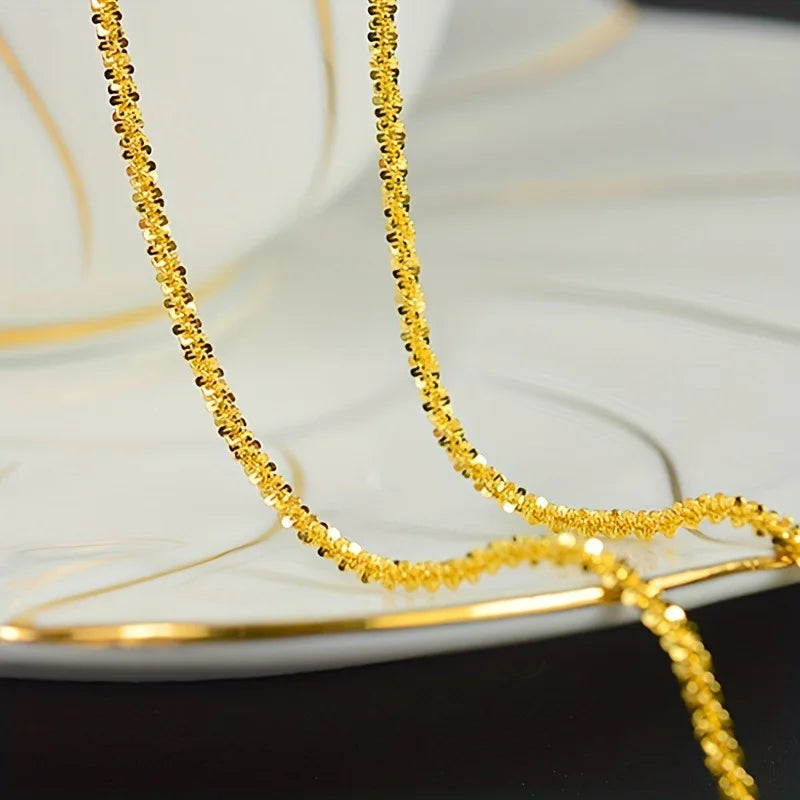 Shiny 14Kt Gold Color Bracelet Necklace for Women Fine Jewelry Bracelet Chain Necklace Fine Jewelry Gifts Not Fade