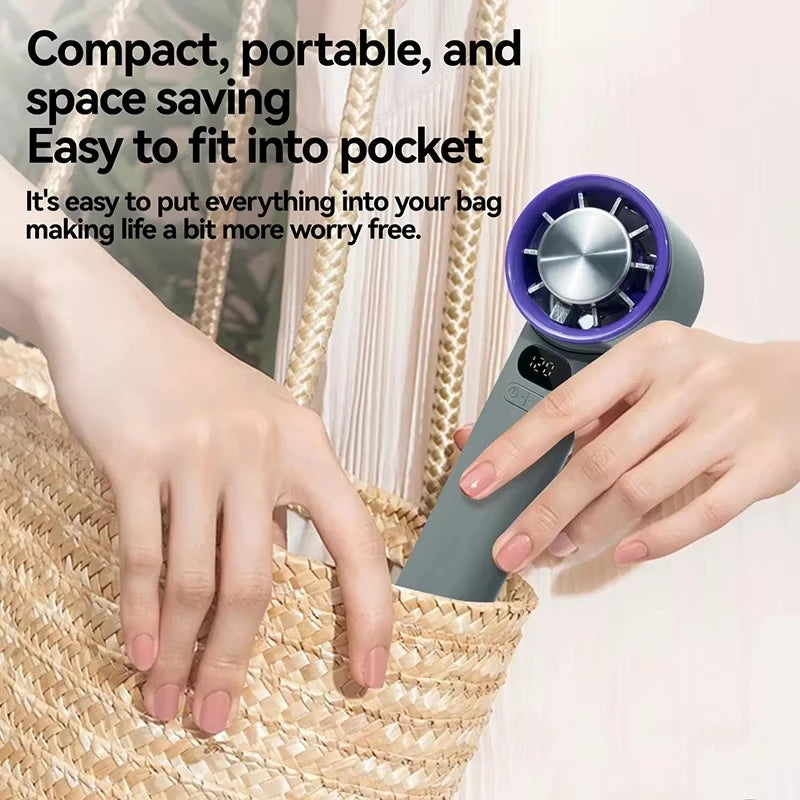 New Handheld Fan 120 Speed Portable Bladeless Desktop Fans Rechargeable Instant Cooling With Ice Mode For Men Women