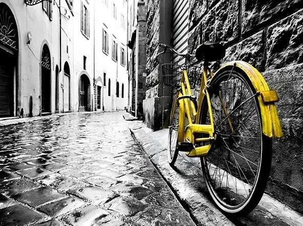 Black and White Europe Landscape Picture Home Decor Nordic Canvas Painting Wall Art Yellow Scenery Posters for Living Room Decor
