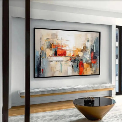 1pc Frameless Canvas Painting  Abstract On Canvas Image Scenery Of The Old Neighborhood Mural Top Wall Art Picture Decor Living