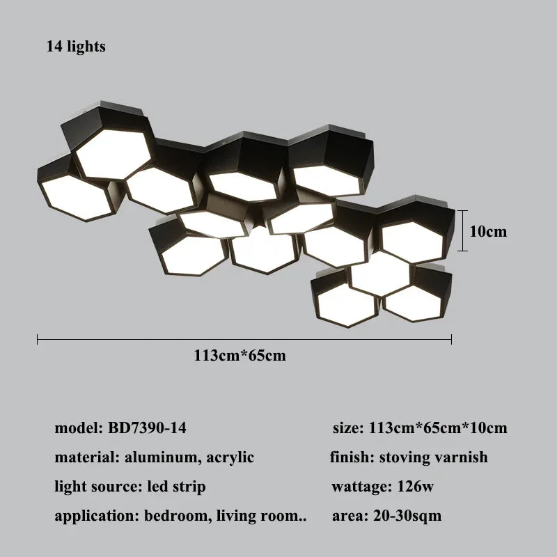 Modern Geometry Led Ceiling Lamp Living Room Chandeliers Lighting Bedroom Dimmable Lamparas Nordic Home Decor Lights Luminaria
