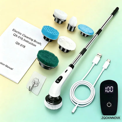 Household Cordless Multipurpose Spin Scrubber Kitchen Gadgets Hair Brushes Bathroom Broom Toilet Mops Electric Cleaning Brush
