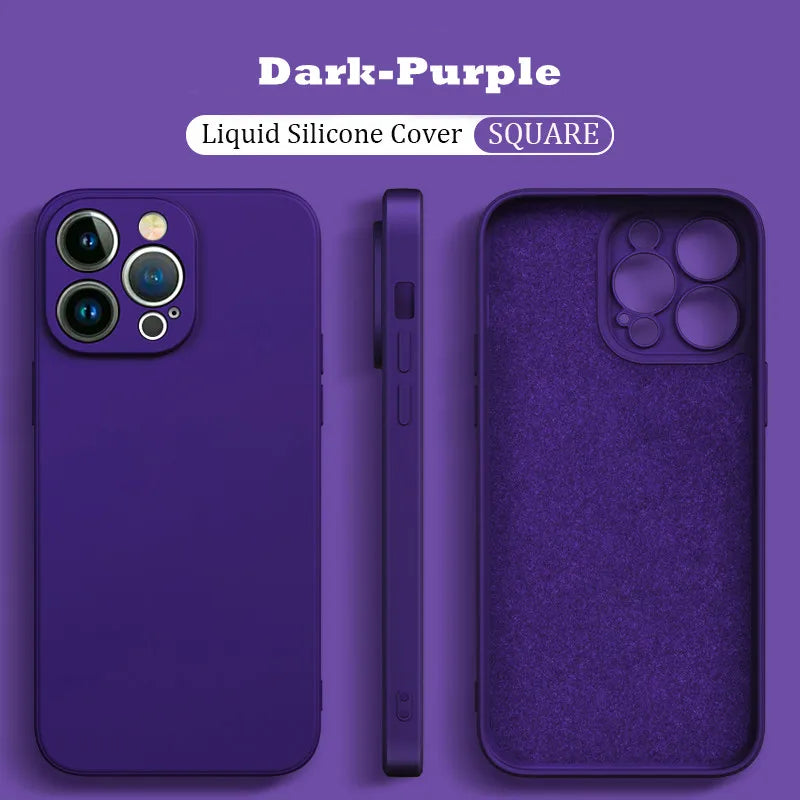 Original Liquid Silicone Shockproof Case For Xiaomi Mi 14 13 13T 12 12T 11T 10T 10 11 Lite Pro Square Fluff Bumper Soft Cover